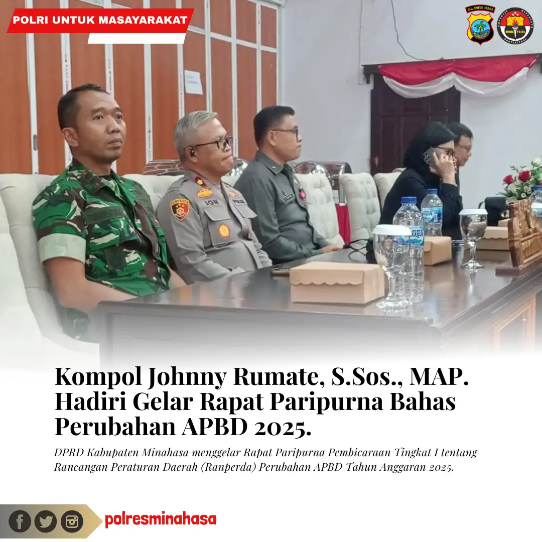 Kompol Djonny Rumate, S.Sos., M.A.P. Hadiri Rapat Paripurna Bahas Perubahan APBD 2025